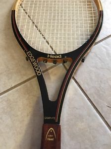 Vtg HEAD EDGEWOOD Graphite Open Throat Wooden Tennis Racket 4 1/2 M