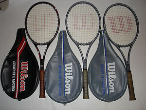 Wilson Graphite Matrix Series Mid Tennis Racket x 3 with covers