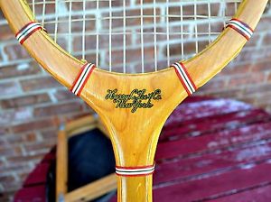 Harry C Lee & Wood Tennis Racket Lee Monogram VTG Rhythmic Swing & Wood Press