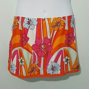 Nike Dri-Fit Floral Print Sz Medium Polyester Spandex Athletic Tennis Golf Skort