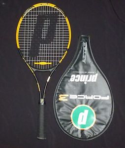 PRINCE FORCE 3 AZTEK OVERSIZE TENNIS RACQUET &CASE 4-1/2" 4 AIRZORB GRIP #3173