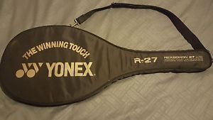 Vintage 1980's Yonex R-27 Grip 4 5/8 Tennis Racquet - With Head Cover