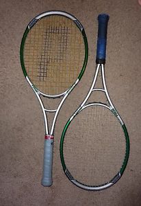 Pair of Prince Tour 720 NXG Titanium Tungsten Carbon Air Handle Tennis Racquet