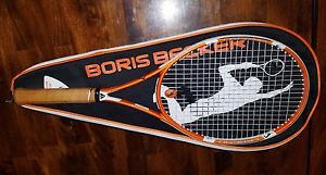 Boris Becker Delta Core Legend tennis racquet with bag orange white