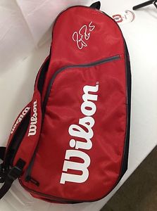 NWT Wilson Roger Federer Team 6 Pk Racquet Tennis Bag Backpack Red WRZ833506