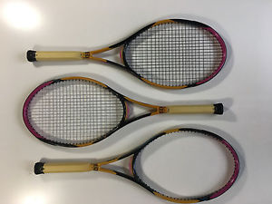 Lot of 3 vintage Gilbert Schaller Kneissl reach pro stock racket Head grip 4 3/8