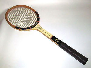 Spalding Pancho Gonzales Tennis Racquet 60s Wood Fiber Welded Throat +wood press