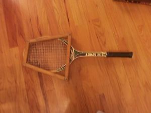 Wilson 1970s Wooden Tennis Racquet JR. Sport Blue/Green Press Included Vintage