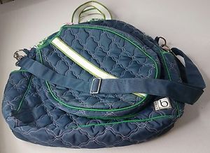 Cinda B Tennis Tote Raquet Bag Blue Green Pink Court $149 Excellent Condition!