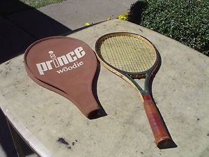 Prince Woodie Graphite Wood Laminate Big Head Tennis Racquet 4 5/8 Leather Grip