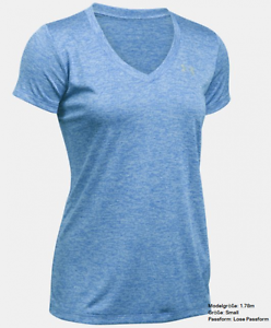 Under Armour Tech camiseta cuello de pico Damas azul 1258568-437