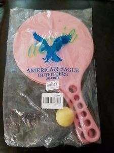 American Eagle Outfitters  Paddle Ball Set Pink Plastic Paddles & Yellow Ball