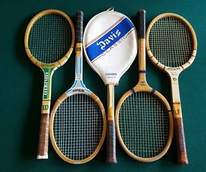 Lot 5 Vintage wood tennis rackets raquets Decoration Davis Wilson Spalding