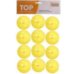 PickleballCentral 12 Pack TOP Outdoor Pickleball, Yellow