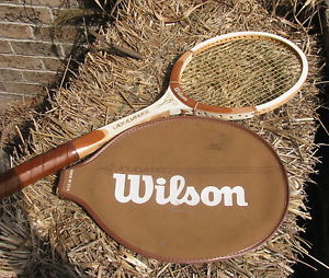 VTG Tennis racquet Racket Wood Wilson Lady advantage origional cover leather gri