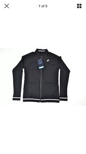 ASICS Club Knit Tennis Jacket True Sport SZ XL Black White NWT MSRP $90