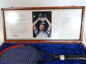 Vintage 1995 Boris Becker limited world champion tennis racket wooden box 4 5/8