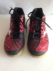 MIZUNO BADMINTON SHOES MEN"S 8.5 INSOLE 10.5 WAVE FANG RV 7KM39062 RED BLACK