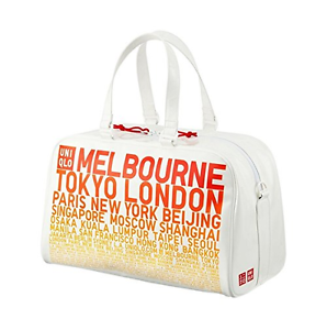 Rare UNIQLO Enamel Boston Bag Kei Nishikori Model Tennis White 2017 Australia OP