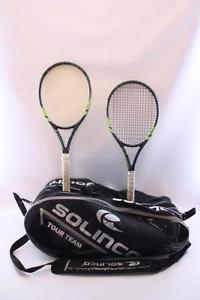 (2) Solinco Protocol 300 Concept Tennis Racquet + Team Tour Bag Grip 3 4-3/8"