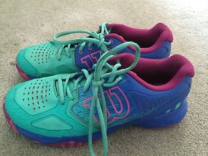 Women's Wilson 9.5 Tennis Shoes - Pink/Blue/Purple D-F2 PTC EndoFit R-DST+