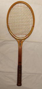 Vintage English wooden tennis racket, Slazenger Super Olympic Torch, light 4 3/8