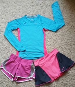 Lot of 3 Women's Nike Dri-Fit/Miler Running Skirt/Skort/Shorts & Shirt SZ XS