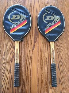 Pair Of Dunlop Maxply McEnroe Tennis Rackets w/ covers Med-4 5/8, Light 4 3/8