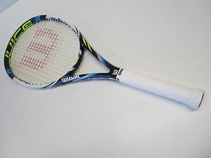 2014 WILSON JUICE 100 TENNIS RACQUET (4 1/4). DEMO RACQUET. NEW HYBRID STRING!