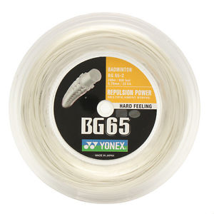 BG65 200M COIL BADMINTON STRING For YONEX WHITE COLOUR