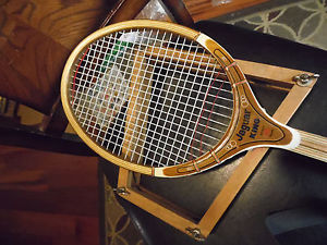 Vintage Jaguar KING Wood Tennis Racquet Racket w/ brace unused 4.5" grip