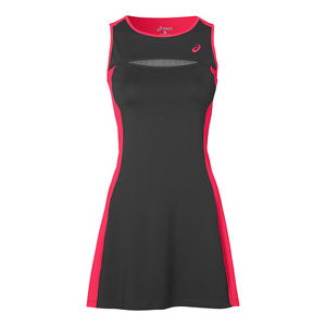 Asics Mujer Vestido tenis Club Vestido negro/fucsia