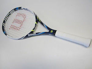 2014 WILSON JUICE 100S "SPIN" TENNIS RACQUET (4 3/8). DEMO RACQUET. NEW STRING!