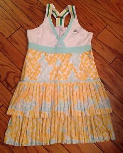 NWD 44 L XL Adidas Stella McCartney Barricade Tennis Dress White Yellow