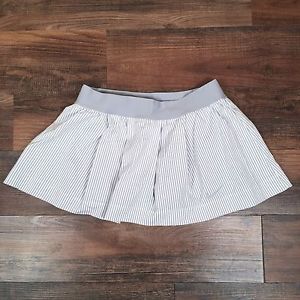 Nike Dri Fit Tennis Tennis Skirt Skort Gray White Stripe Size Medium M