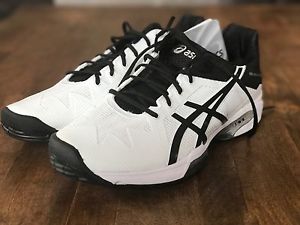 Asics Gel Solution Speed 3 Sz 9.5 Wht/Blk/Silv E600N-0190 Tennis, Retail $130