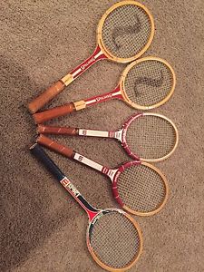 Assorted Vintage Wooden Tennis Rackets/Spalding and Wilson