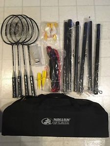Park & Sun Sports Badminton Set, 4 Rackets, Net, Poles everything You need