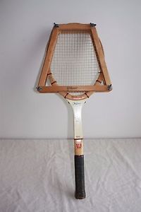 Vintage Wilson Jack Kramer Autograph Wooden Tennis Racket w/Wood Cover