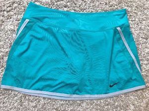 Nike Women's Summer Baseline Tennis Skirt Energy TEAL GREEN Dri Fit Lg CA# 05553