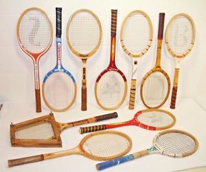Lot of 11 Vintage Wood Tennis Rackets Raquets Wilson Spalding Bancroft + more!