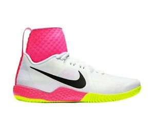 NWB NIKE WOMEN'S SERENA WILLIAMS FLARE TENNIS SHOE WHITE/PINK/VOLT 10.5