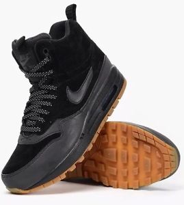 New!! Nike Air Max 1 Mid Sneakerboot Women's Size 6.5 Black Brown Gum 685267 003