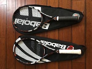 2 RACQUETS  First Edition BABOLAT PURE DRIVE GT "PLAY"  (4 1/4) Strung