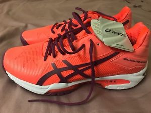 New Gel-Solution Speed 3 Clay Clay Court Shoe Women - Coral, Violet. Size 8.5