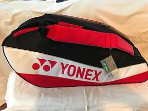 NEW  RED/BLACK/WHITE  YONEX CLUB SERIES SIX PACK TENNIS RACQUET RACKET  BAG