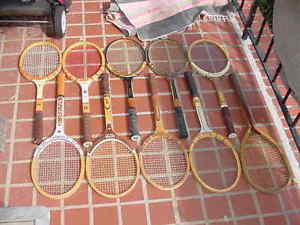 10 WOOD WOODEN TENNIS RACQUETS RACKETS