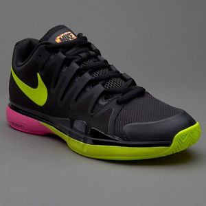 nike Zoom vapor tour 9.5 Black/volt/pink Blast Tennis Shoes Size US10 Federer