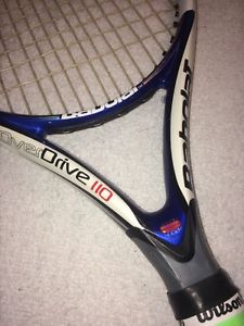 BABOLAT OVERDRIVE 110 TENNIS RACQUET RACKET STRUNG 4-1/4 FRANCE GREEN GRIP