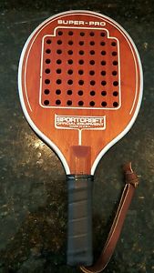 MINTY!! Vintage SPORTCRAFT SUPER-PRO Wood & Aluminum Paddle Ball Racquet US Made